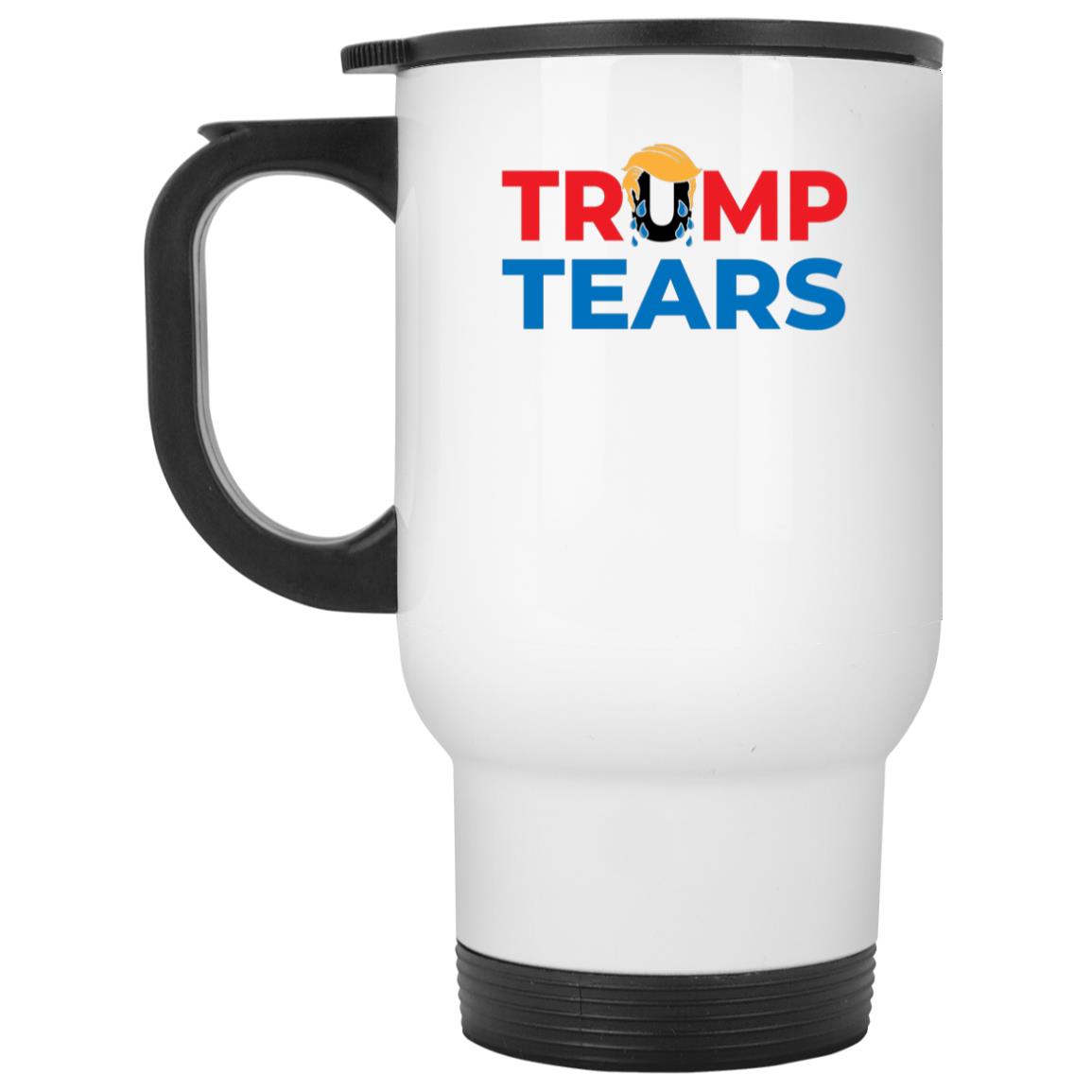 Trump Tears mug, White, 14 oz. White Travel Mug