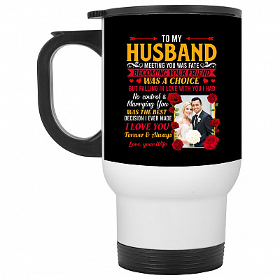 14 oz. White Travel Mug