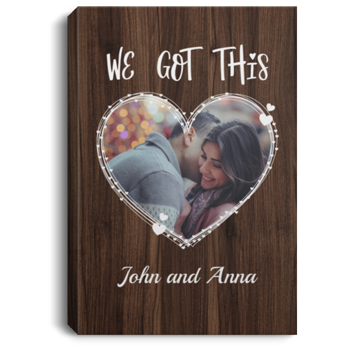 Personalized Photo We Got This Love Gallery Wrapped Framed Canvas Prints-Unframed Poster-Home Decor Wall Art, White, 0.75'' Framed Canvas