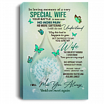 In Loving Memory of A Very Special Wife Framed Canvas - Unframed Poster - Memory Of A Wife Wall Art, White, 0.75'' Framed Canvas