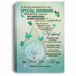 In Loving Memory of A Very Special Husband Framed Canvas - Unframed Poster - Memory Of A Husband Wall Art, White, 0.75'' Framed Canvas
