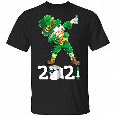 2021 Dabbing Leprechaun T-Shirt - Funny St Patrick's Day Shirt, Black, Unisex T-Shirt