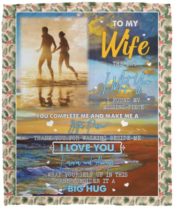 Personalized Photo To My Wife Blanket, White, Cozy Plush Fleece Blanket - 50x60 Personalized Photo To My Wife Blanket, White, Cozy Plush Fleece Blanket - 50x60