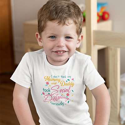 Alternative view of I Don't Think My Mommy And Daddy Took Social Distancin' Seriously Baby Onesie - Baby Infant Bodysuit