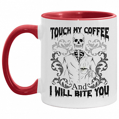 Coffee Accent Mug, White/Red, 11 oz. Accent Mug