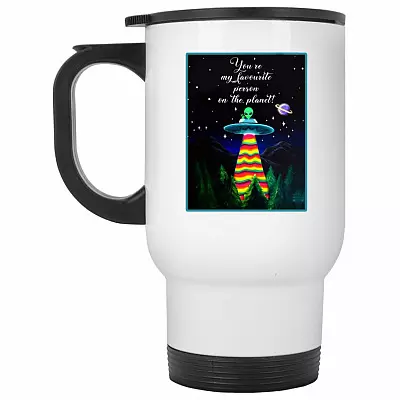 14 oz. White Travel Mug