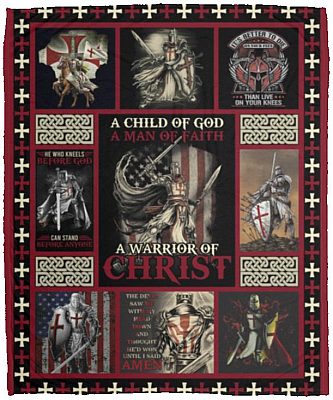 Knight A Child of God Blanket, White, Cozy Plush Fleece Blanket - 50x60