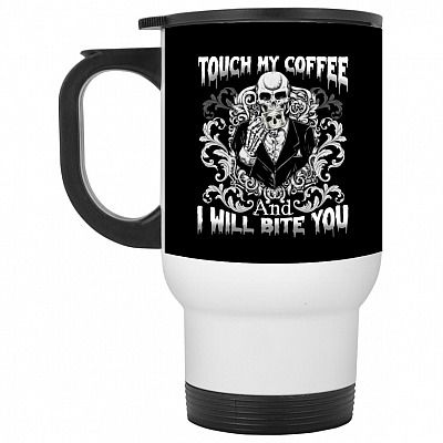 14 oz. White Travel Mug