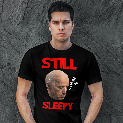 Alternative view of Joe Biden Still Sleepy Biden Is Not My President Funny Election Anti Joe Biden T-shirt - V-neck