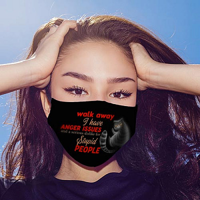 Alternative view of I Have Anger Issue And A Serious Dislike For Stupid People Reusable Washable Custom Printed Cloth Face Mask