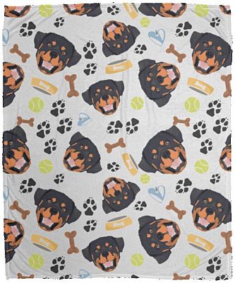 Rott Blanket, White, Cozy Plush Fleece Blanket - 50x60