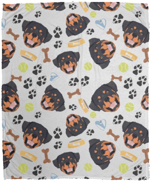 Rott Blanket, White, Cozy Plush Fleece Blanket - 50x60 Rott Blanket, White, Cozy Plush Fleece Blanket - 50x60