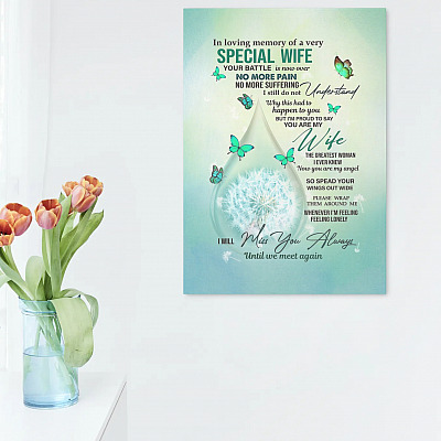 Alternative view of In Loving Memory of A Very Special Wife Framed Canvas - Unframed Poster - Memory Of A Wife Wall Art