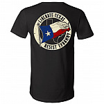 Liberate Texas Resist Tyranny - Texas Roots Print on Back T-Shirt - V-Neck, Black, V-Neck T-Shirt