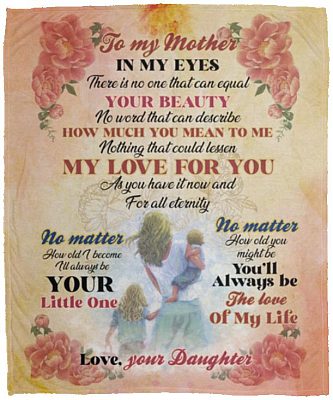 To My Mother You, White, Cozy Plush Fleece Blanket - 50x60