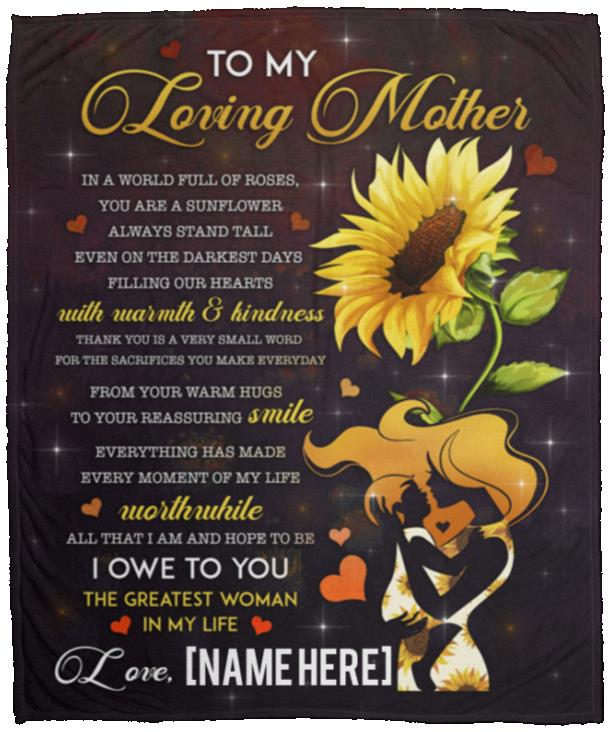 Personalized to My Mom, White, Cozy Plush Fleece Blanket - 50x60