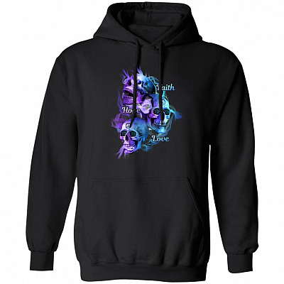 Faith Hope Love, Black, Hoodie