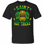 Saint Hat Tricks T-Shirt - Funny Hockey, Black, Unisex T-Shirt