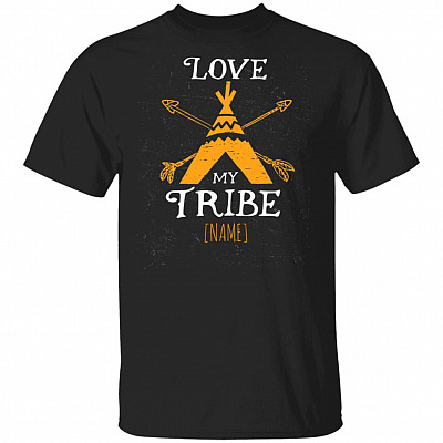 Personalized Love My Tribe T-Shirt - Family Reunion Shirt - Personalized Shirts for Family, Black, Unisex T-Shirt