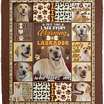 Yellow Labrador Blanket, White, Cozy Plush Fleece Blanket - 50x60 Yellow Labrador Blanket, White, Cozy Plush Fleece Blanket - 50x60