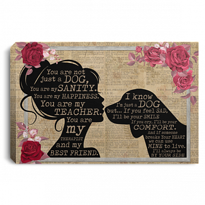 Beagle You Are Not Just A Dog You Are My Sanity Framed Canvas Prints - Unframed Poster - Home Decor Wall Art, White, 0.75'' Framed Canvas