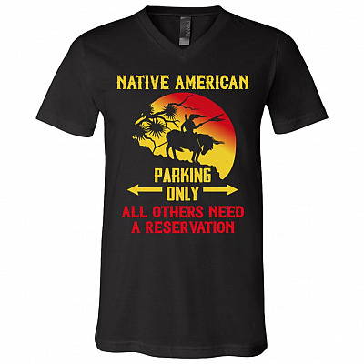 Proud Strong Native T-Shirt, Black, V-Neck T-Shirt