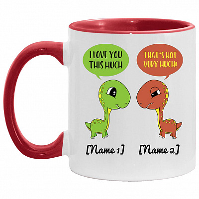 Personalized Accent Mug, White/Red, 11 oz. Accent Mug