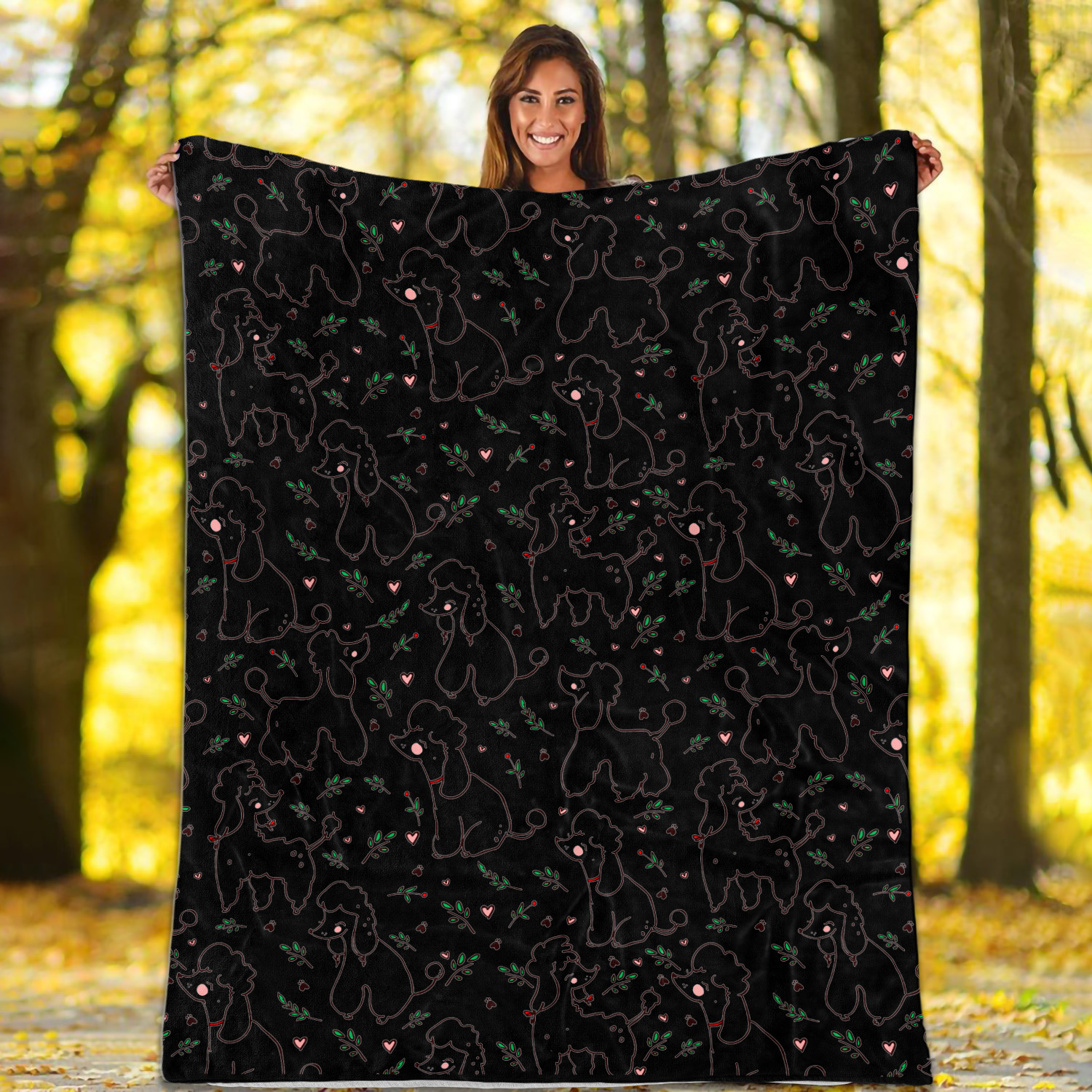 4NH. Dog Pattern (poodle) Blanket Mockup 1