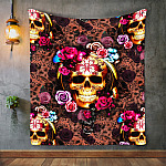 5MH. Floral Skull(8) Blanket Mockup 2 - Wall