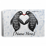 Personalized Penguin Love Framed Canvas - Two Are Better Than One They Have Good Return Unframed Poster, White, 0.75'' Framed Canvas