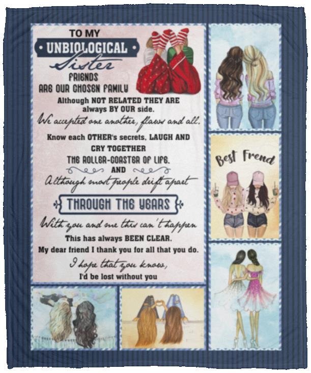 Sister Blanket, White, Cozy Plush Fleece Blanket - 50x60