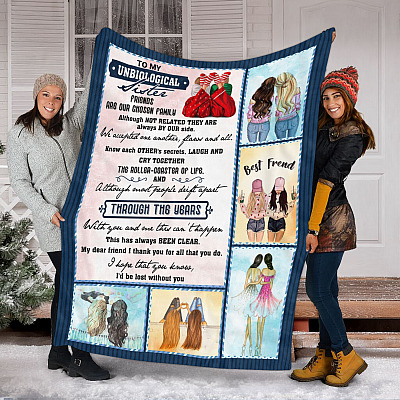 Alternative view of To My Unbiological Sister Friends Are Our Chosen Family Although Not Related Fleece Blanket - Mink Blanket