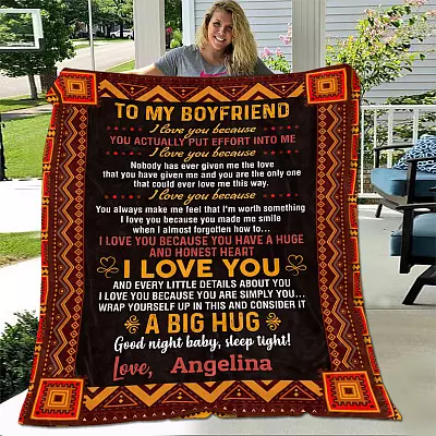 Personalized to My Boyfriend I Love You Because You Actually Put Effort into Me Fleece - Mink Sherpa - Woven Blanket