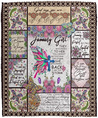 January Girl Fleece Mink Blanket, White, Cozy Plush Fleece Blanket - 50x60