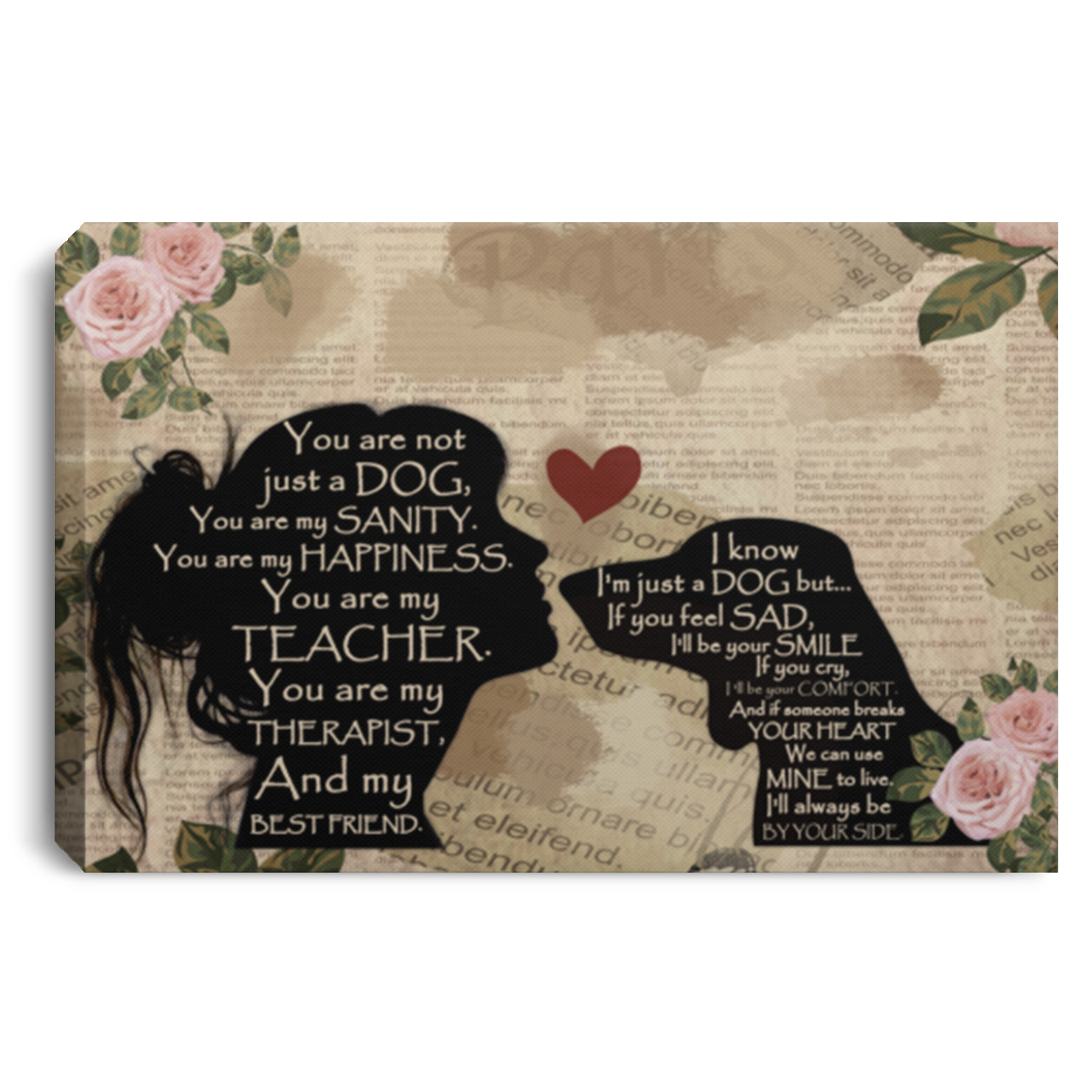 Dachshund You Are Not Just A Dog You Are My Sanity Gallery Wrapped Framed Canvas Prints - Unframed Poster, White, 0.75'' Framed Canvas