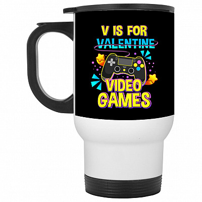 14 oz. White Travel Mug