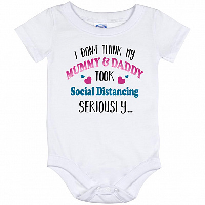I Don't Think My Mummy And Daddy, White, Baby Onesie - 12 Month
