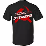 Socialism Distancing Funny Anti Socialism Print On Back Only - Plain Front T-Shirt, Black, Unisex T-Shirt