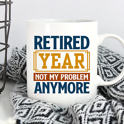 Alternative view of Customized Retired 2021 Not My Problem Anymore Coffee Mug - Beer Stein - Water Bottle - Color Changing Mug