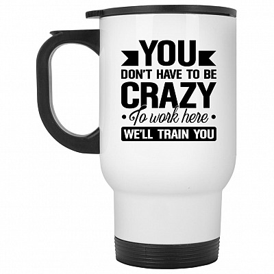 14 oz. White Travel Mug