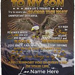My Son You Are Always in My Heart, White, Cozy Plush Fleece Blanket - 50x60 My Son You Are Always in My Heart, White, Cozy Plush Fleece Blanket - 50x60