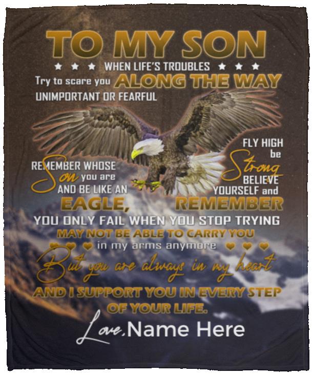 My Son You Are Always in My Heart, White, Cozy Plush Fleece Blanket - 50x60 My Son You Are Always in My Heart, White, Cozy Plush Fleece Blanket - 50x60