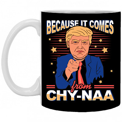 Anti Biden 2020 Not My President Because It Comes from China Ceramic Coffee Mug - Water Bottle, Black, 11 oz. White Mug