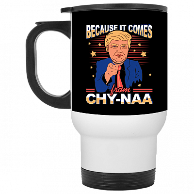 14 oz. White Travel Mug