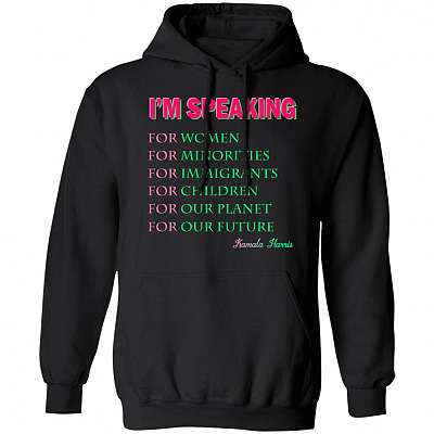 Kamala Harris I'm Speaking, Black, Hoodie