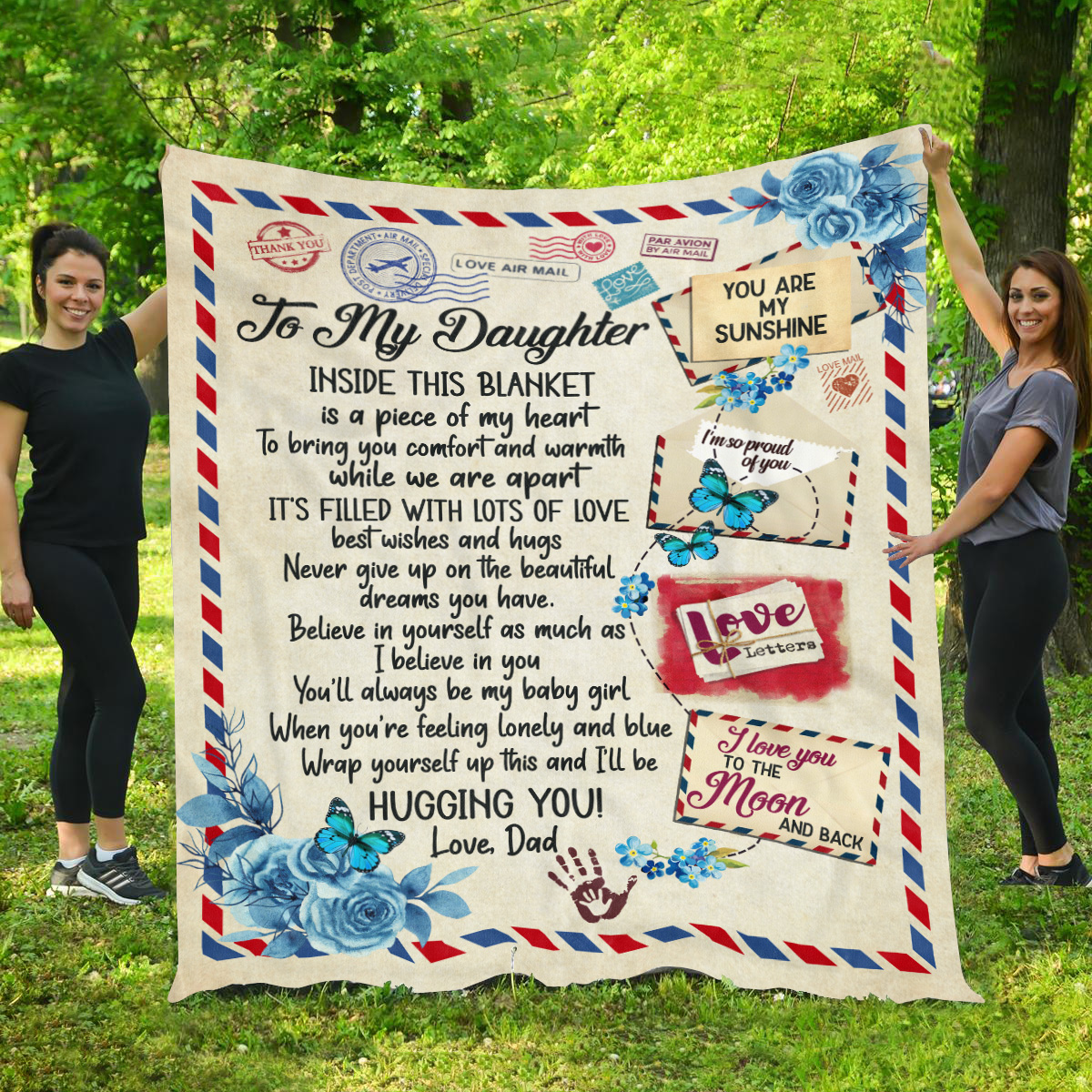 To My Daughter From Dad Inside This Blanket Is A Piece Of My Heart 1