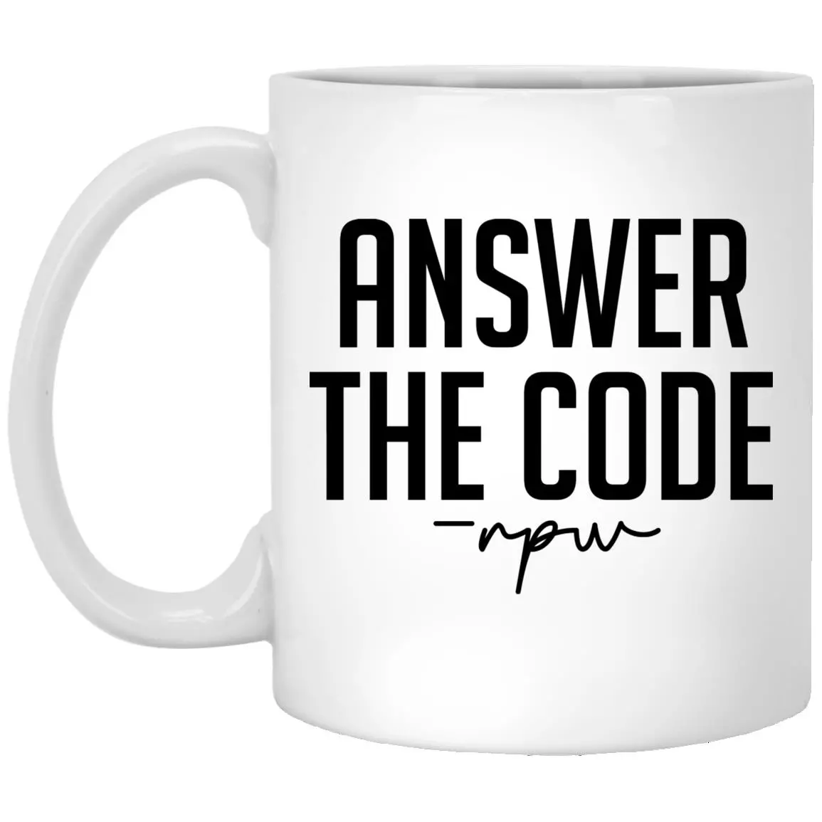 Answer the Code Rpw - Gift for Programmer Mug, White, 11 oz. White Mug Answer the Code Rpw - Gift for Programmer Mug, White, 11 oz. White Mug