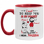 Personalized Accent Mug, White/Red, 11 oz. Accent Mug