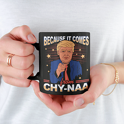 Alternative view of Anti Biden 2020 Not My President Because It Comes from China Ceramic Coffee Mug - Water Bottle