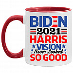 Biden Harris 2021, White/Red, 11 oz. Accent Mug